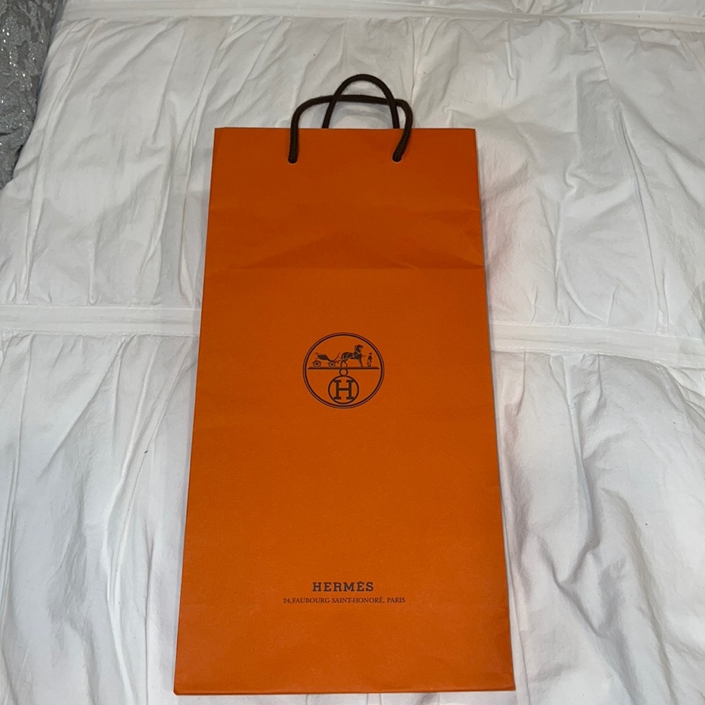 BUNDLE OF 2 HERMES SHOPPING BAG 8.25 X 16.75” AUTHENTIC.